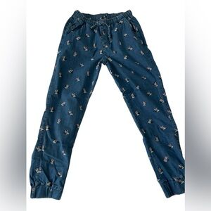 Disney Minnie Mouse Blue Joggers Leg Jeans with Iconic Print NWOT
